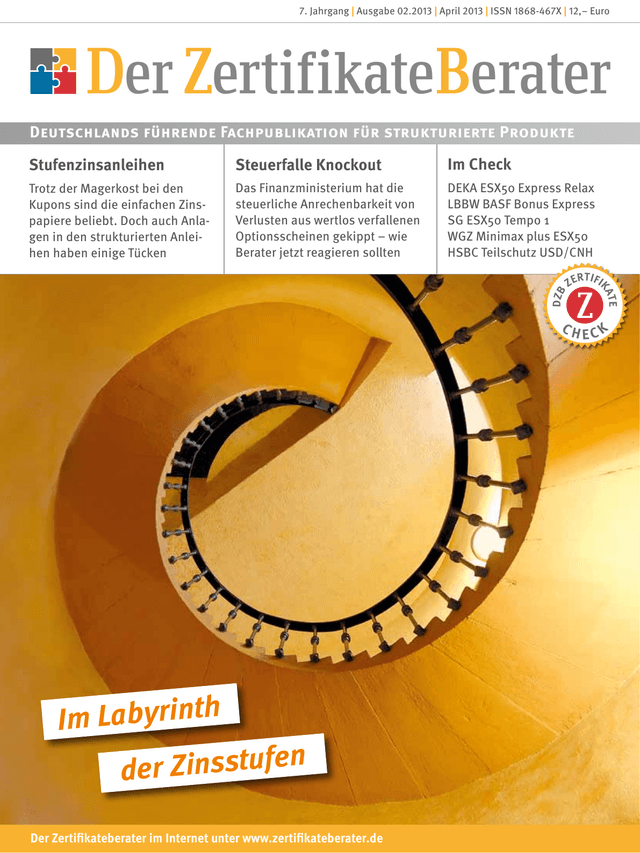 Titelbild Zertifikateberater | April 2013