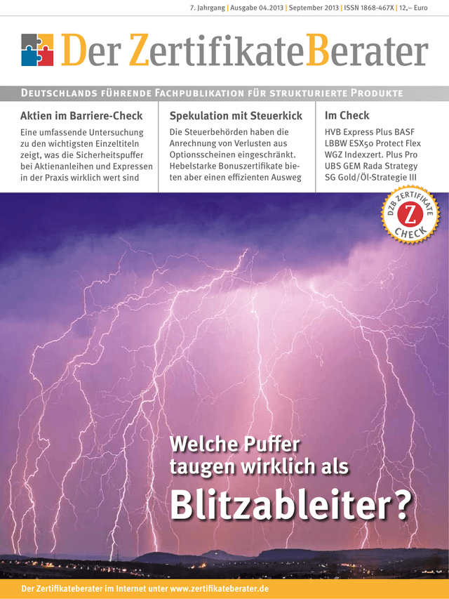 Titelbild Zertifikateberater | Sept. 2013