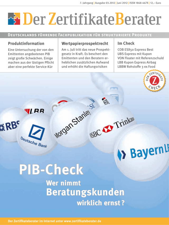Titelbild Zertifikateberater | Juni 2012