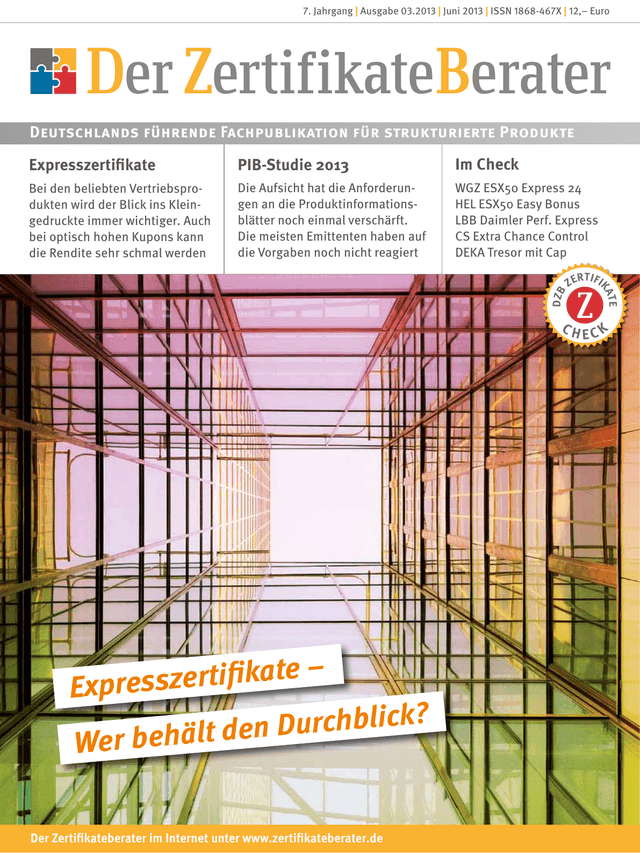 Titelbild Zertifikateberater | Juni 2013
