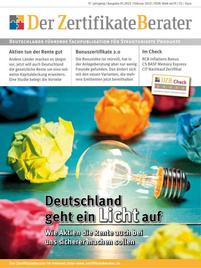 Titelbild Zertifikateberater | Feb. 2022