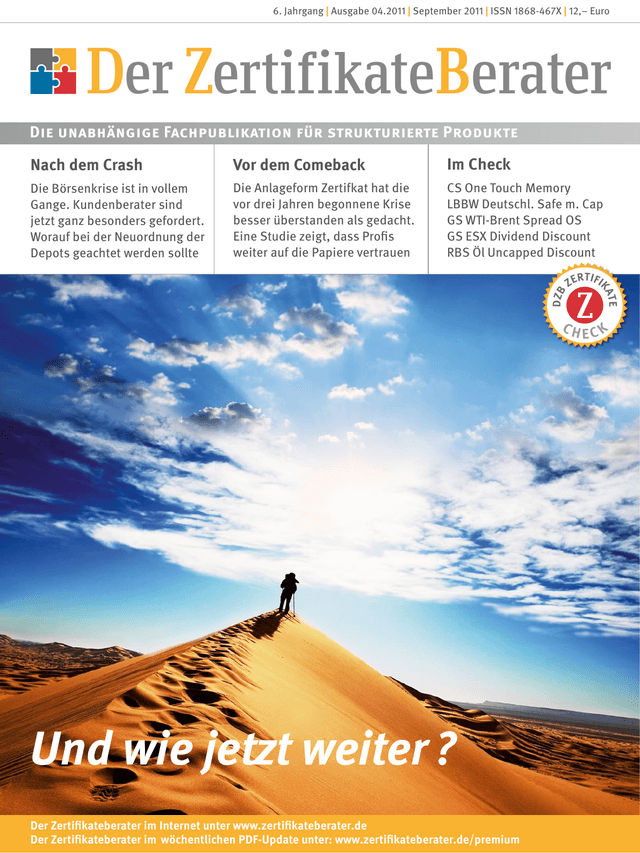 Titelbild Zertifikateberater | Sept. 2011