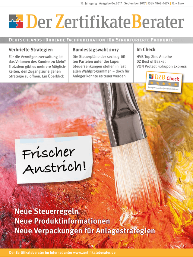 Titelbild Zertifikateberater | Sept. 2017