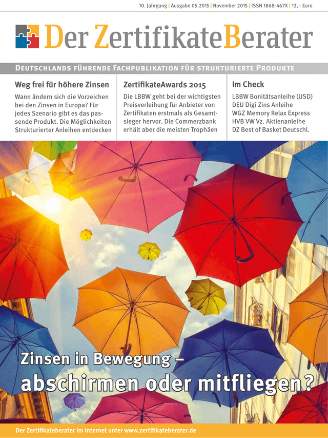 Titelbild Zertifikateberater | Nov. 2015