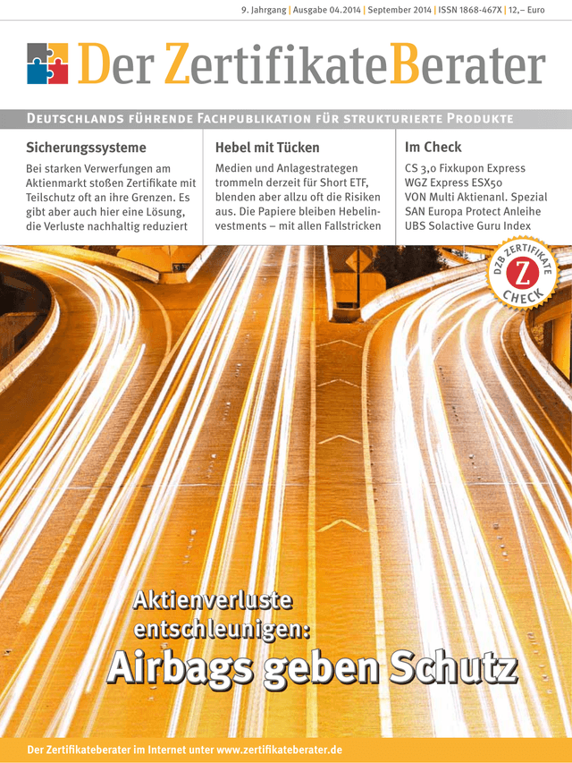 Titelbild Zertifikateberater | Sept. 2014